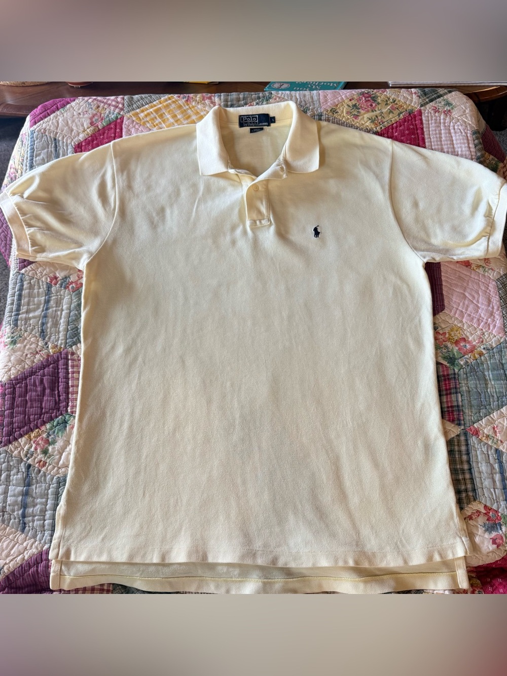 Vintage Polo by Ralph Lauren Mesh Polo Shirt – Pale Yellow, Size L